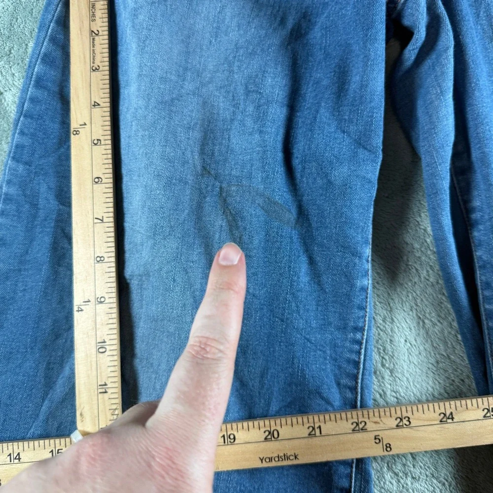Black Label Cest Toi Wide Leg‎ Jeans Medium Wash Button Fly Raw Hem Size 11/29